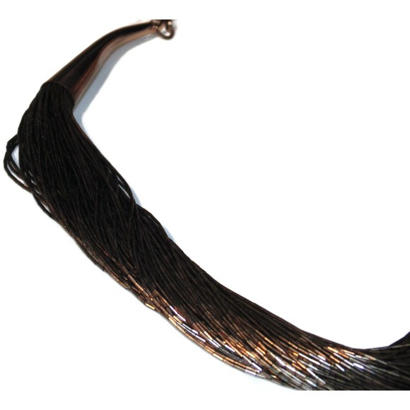 Southwestern 90 Strands Multistrand Twist Liquid Sterling Silver Chain Necklace - Picture 4 of 10